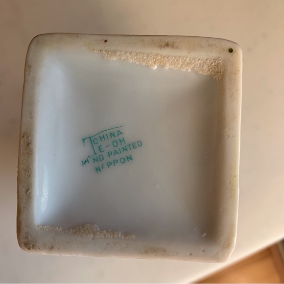 Antique Nippon Hand Painted Dresser Set Hat Pin Holder & Hair Pin Holder - Picture 5 of 14